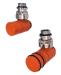 Tubes Set Valvola Termostatizzabile e Detentore ad Angolo per Rame o Multistrato  con Codolo da 1/2" Arancio Puro Ral 2004 lucido come foto