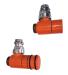Tubes Set Valvola Termostatizzabile e Detentore ad Angolo per Rame o Multistrato  con Codolo da 1/2" Arancio Puro Ral 2004 lucido come foto