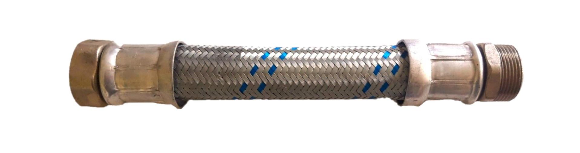 Flessibile Antivibrante rivestito con treccia in acciaio zincato Attacchi M/F 1" 1/4 Lunghezza 30 cm