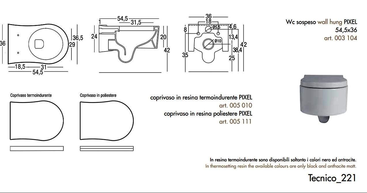 Nic Design Pixel copriwater in poliestere Sabbia Lucido per codice 005012012