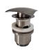 Silente Piletta da 1" 1/4  click-clack con tappo quadrato e bombato Inox spazzolato codice 200FMCTPINOXS con troppopieno