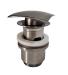 Silente Piletta in ottone da 1" 1/4 a click-clack tappo quadrato e bombato inox spazzolato codice 200FMCTPINOXSBIS con troppopieno