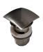 Silente Piletta da 1" 1/4  click-clack con tappo quadrato e bombato Inox spazzolato codice 200FMCTPINOXS con troppopieno