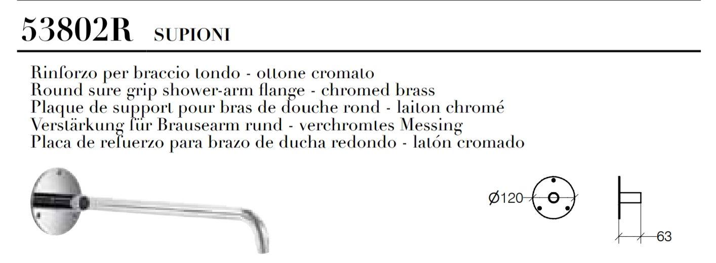 Lineabeta Supioni Rinforzo per braccio tondo in ottone cromato codice 53802R.29