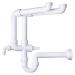 Omp Tea Praktik 2 Sifone per lavello doppio misura 1" 1/2 x diametro 40mm codice 2012.454.6