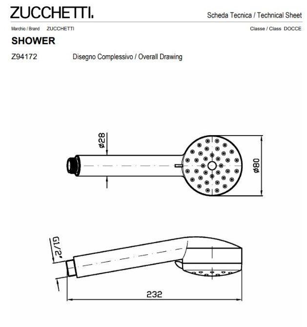 Zuchetti Isyshower doccetta a mano a 3 getti con sistema  anticalcare spazzolato - brushed nickel codice Z94172.C3