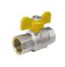 Tiemme Valvola URAGANO per GAS EN331 serie 2220G codice 2210020 misura 3/8" F/F ISO7/EN 10226 con leva farfalla gialla