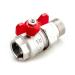 Tiemme Valvola a Sfera a passaggio Totale Maschio/Femmina ISO228 con farfalla Rossa per collettori e O-Ring  misura 1" 1/4 codice 2120004