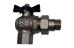 Rbm GS Valvola a Sfera Arno a Squadra con Bocchettone a Passaggio Totale misura 1/2"x1/2"  con farfalla Nera codice 338609NI