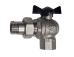 Rbm GS Valvola a Sfera Arno a Squadra con Bocchettone a Passaggio Totale misura 1/2"x1/2"  con farfalla Nera codice 338609NI