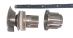Silente Piletta da 1" 1/4  click-clack con tappo quadrato e bombato Inox spazzolato codice 200FMCTPINOXS con troppopieno