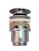 Silente Piletta in ottone da 1" 1/4 click-clack con tappo tondo e bombato Cromo Satinato codice PILCTPCLCLCSAT con troppopieno