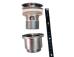 Silente Piletta in ottone da 1" 1/4 click-clack con tappo tondo e bombato Cromo Satinato codice PILCTPCLCLCSAT con troppopieno