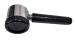 Set doccia a mano in ABS con flessibile doppia aggraffatura cm 150 e supporto a muro finitura cromo-nero come foto